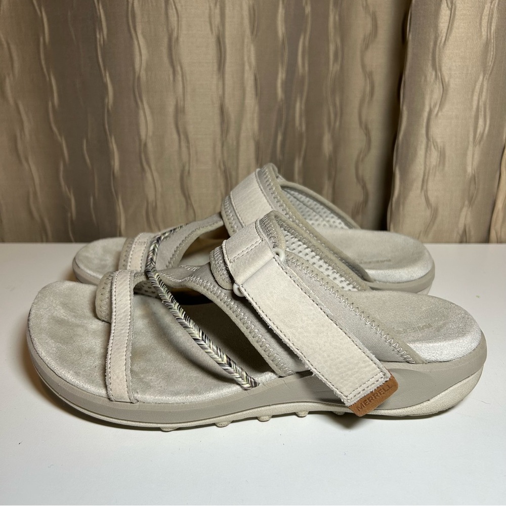 Merrell Terran 4 Post Sandal Silver Women's 7 Slip-on Slide Tan J006752W
